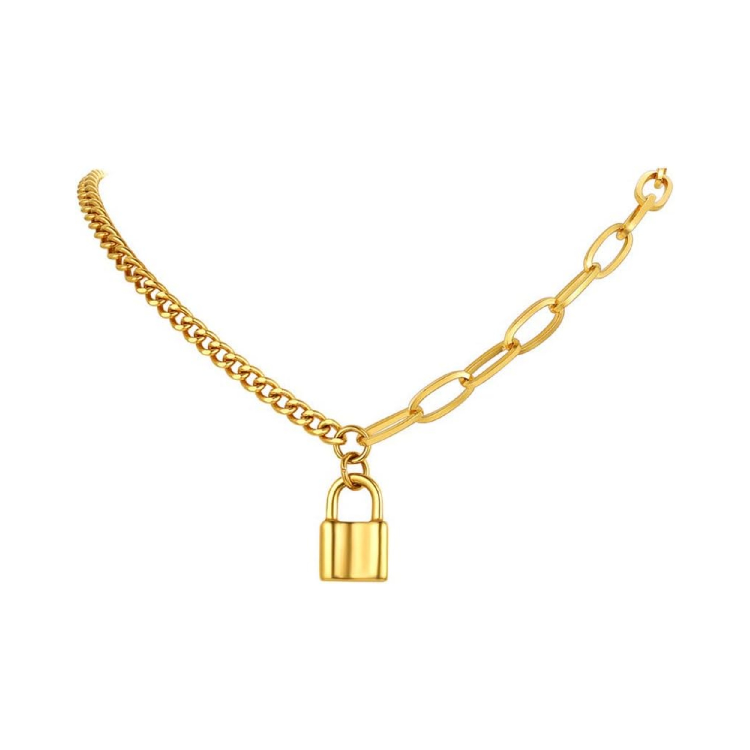 Padlock Pendant Friendship Statement Necklace 