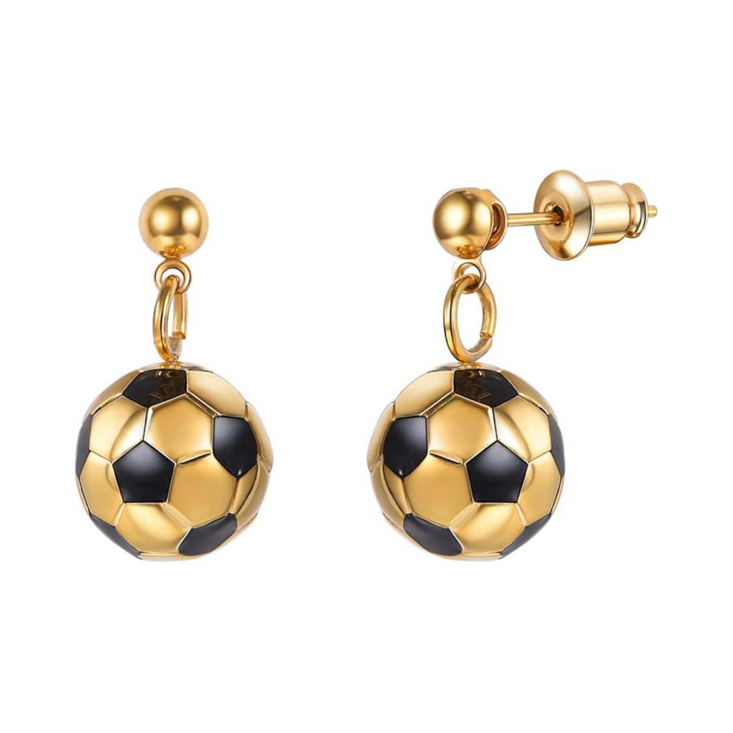 3D Soccer Ball Charms Dangle  Earrings
