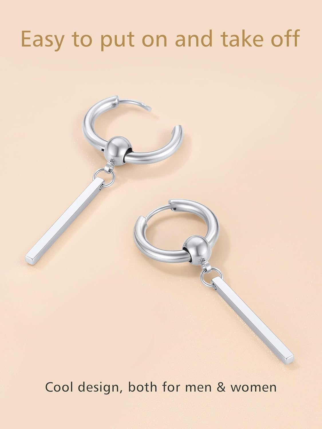 Stick with Hoop Bar Drop Earrings