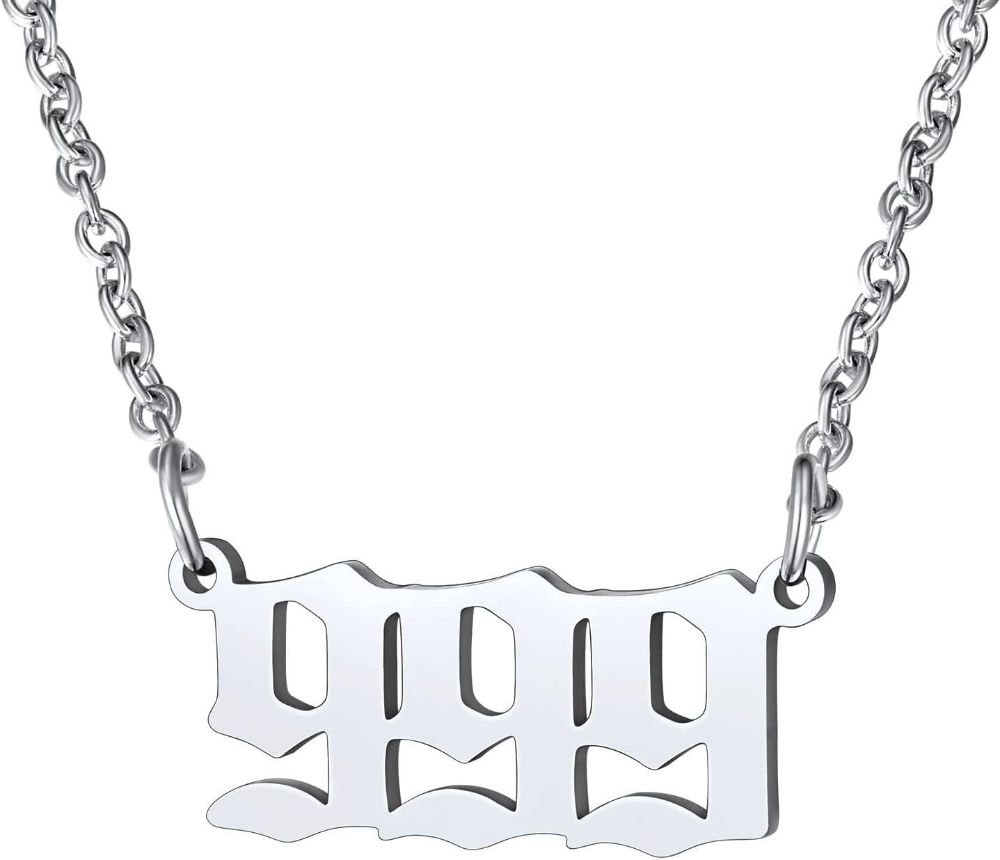 Dainty Angel Number 999 Necklace