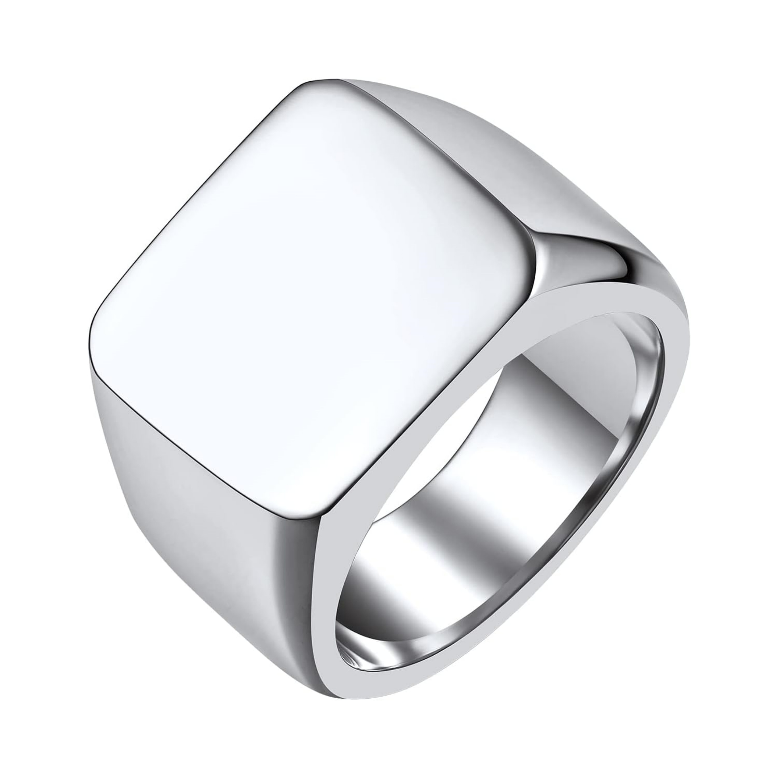 Chunky Seamless Biker Vintage Square Signet Rings