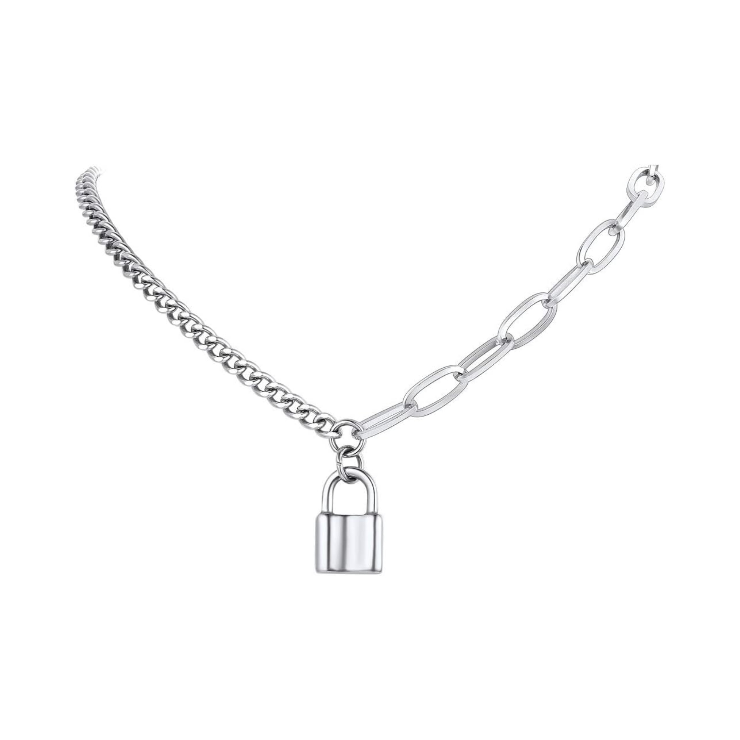 Padlock Pendant Friendship Statement Necklace 
