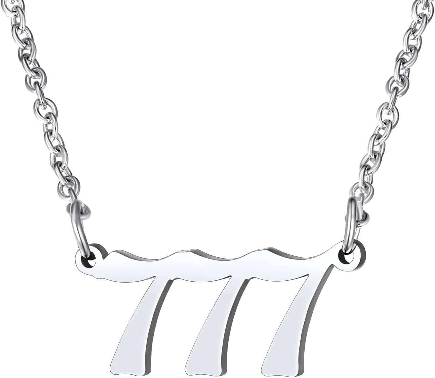 Dainty Angel Number 777 Necklace