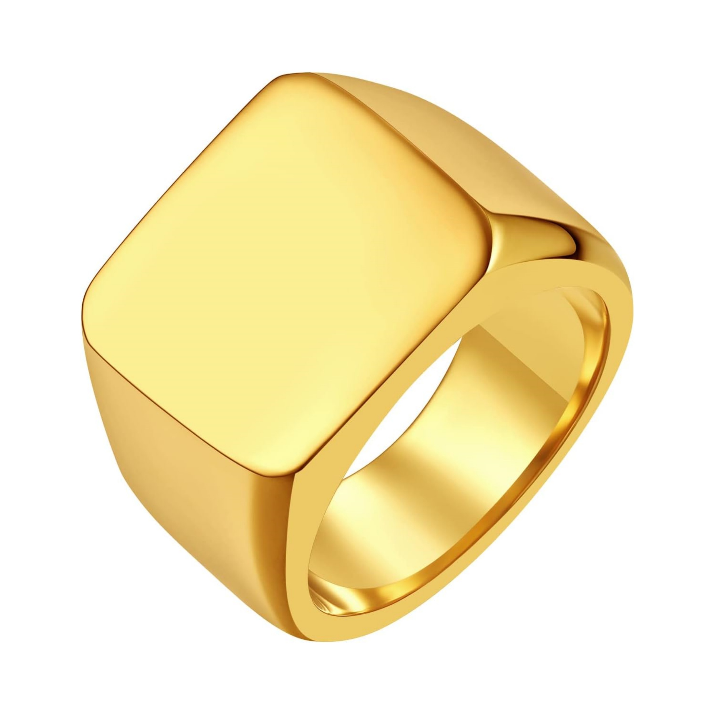 Chunky Seamless Biker Vintage Square Signet Rings