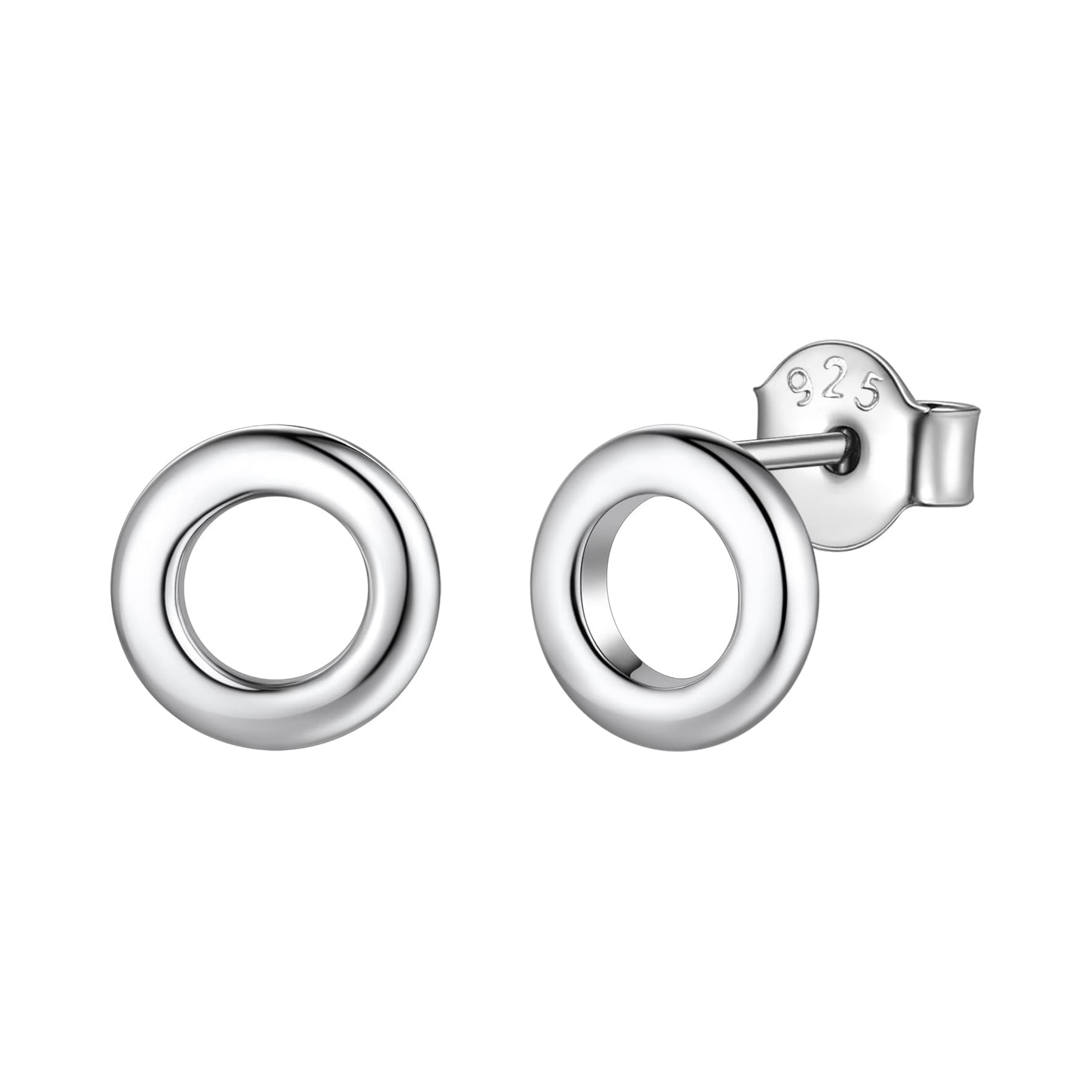Small Round Circle O Pierced Stud Earrings