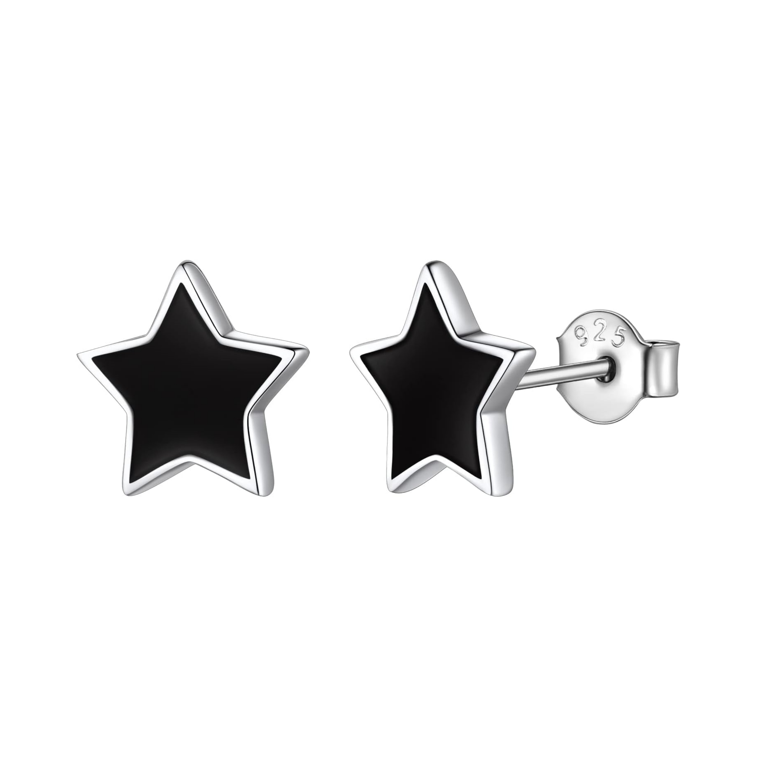 Black Star Studs Earrings