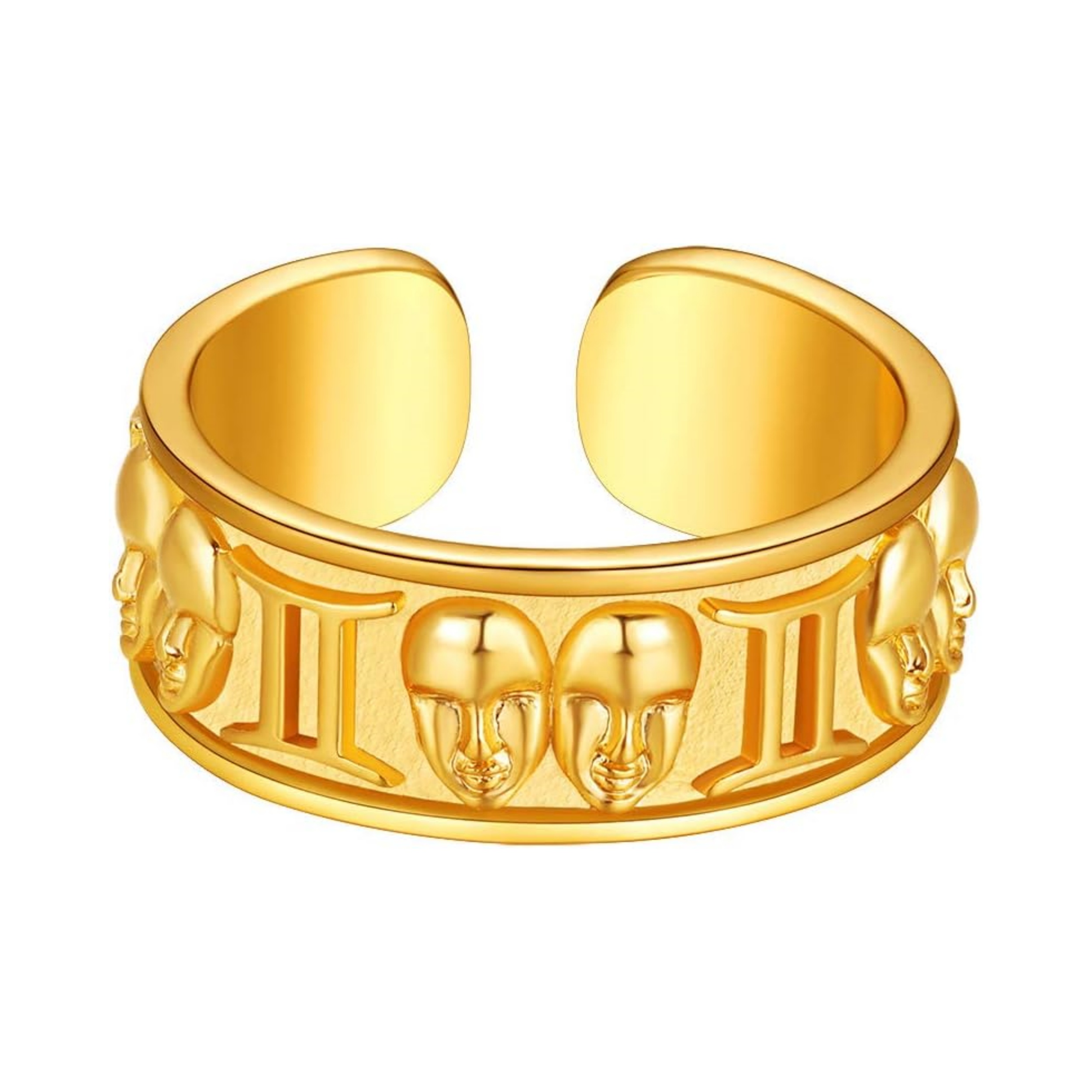 18K Gold Plated Horoscope Zodiac  Adjustable Band Rings