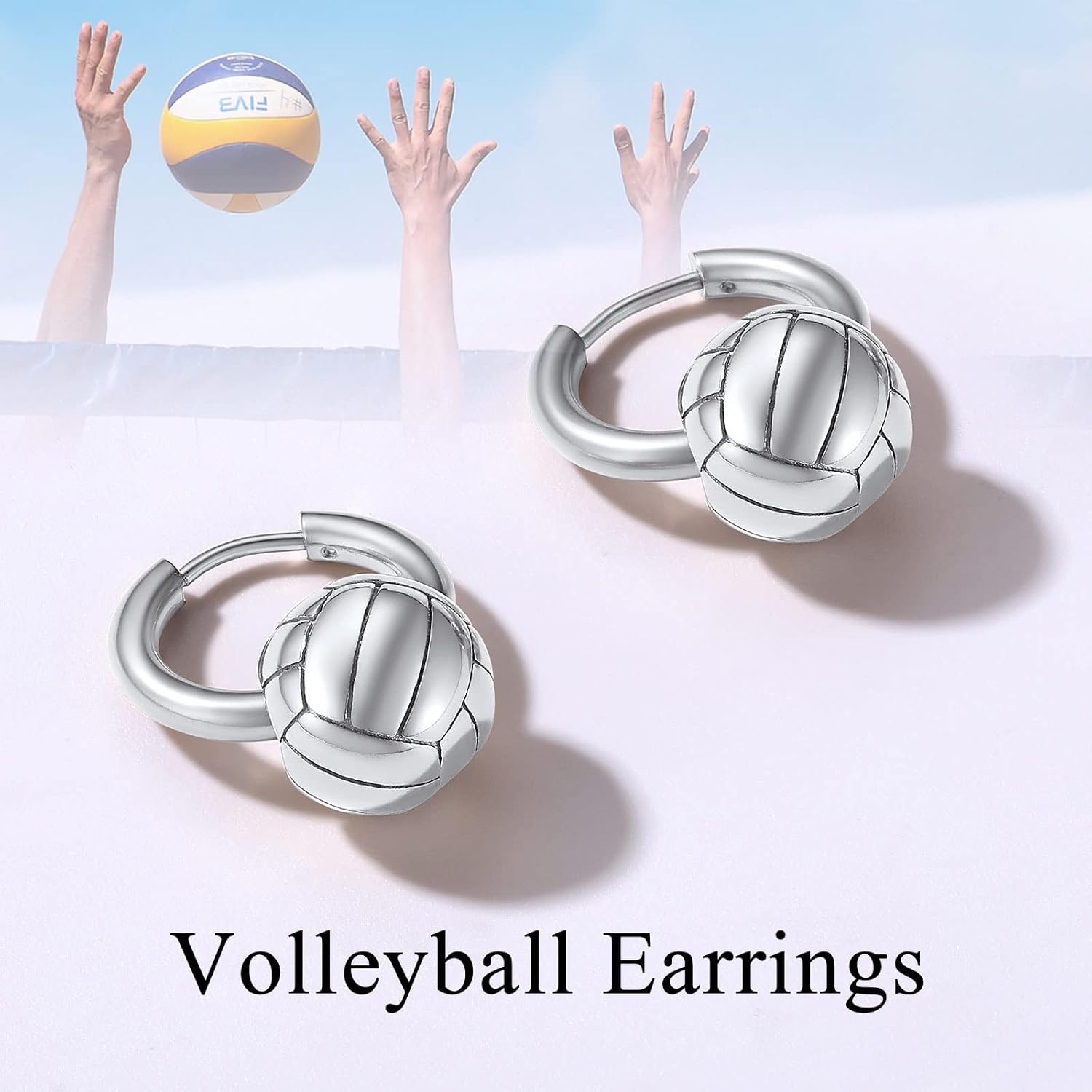 Volleyball Huggie Hoop Earrings