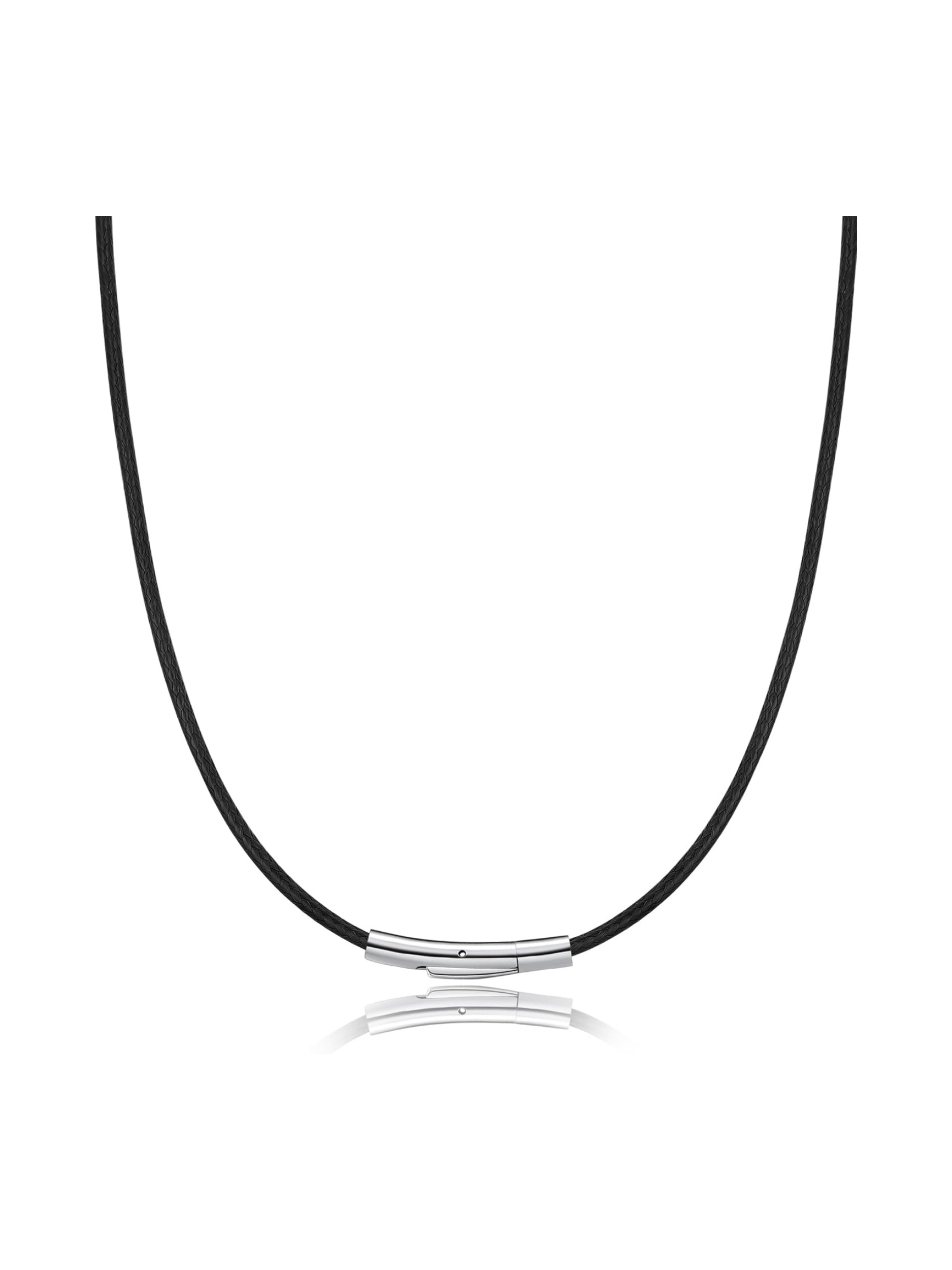 2mm Width Braided Leather Necklace Cord with Stainless Steel Clasp