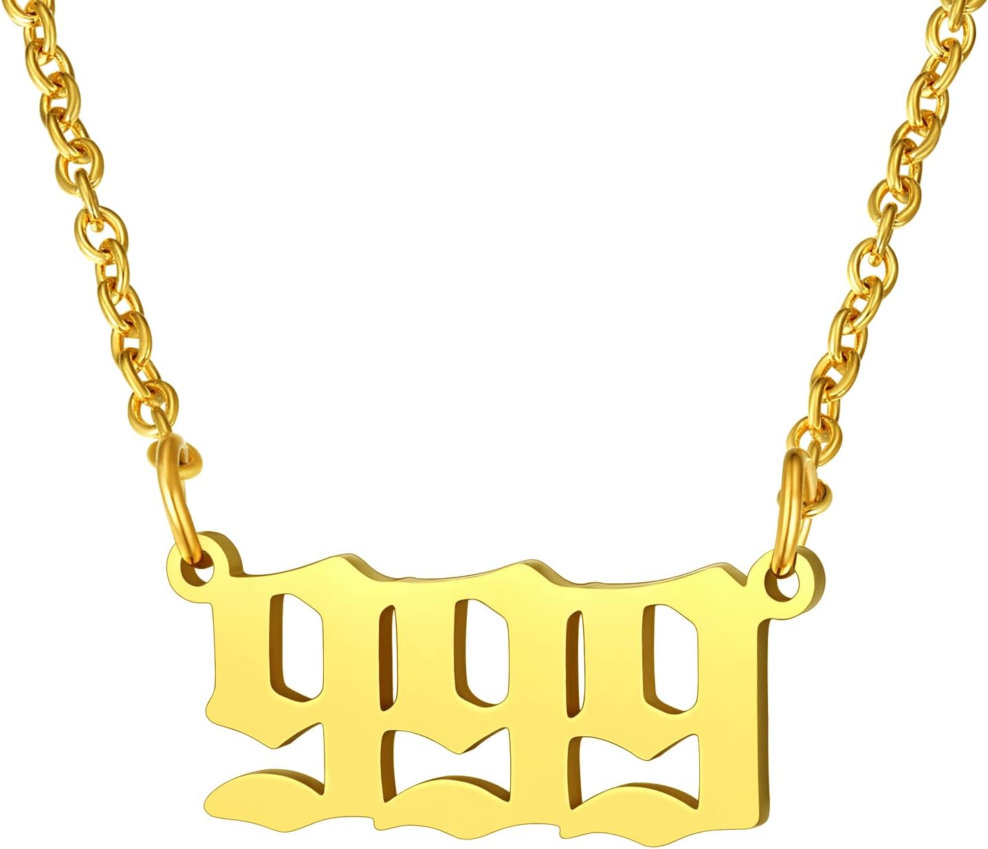 Dainty Angel Number 999 Necklace