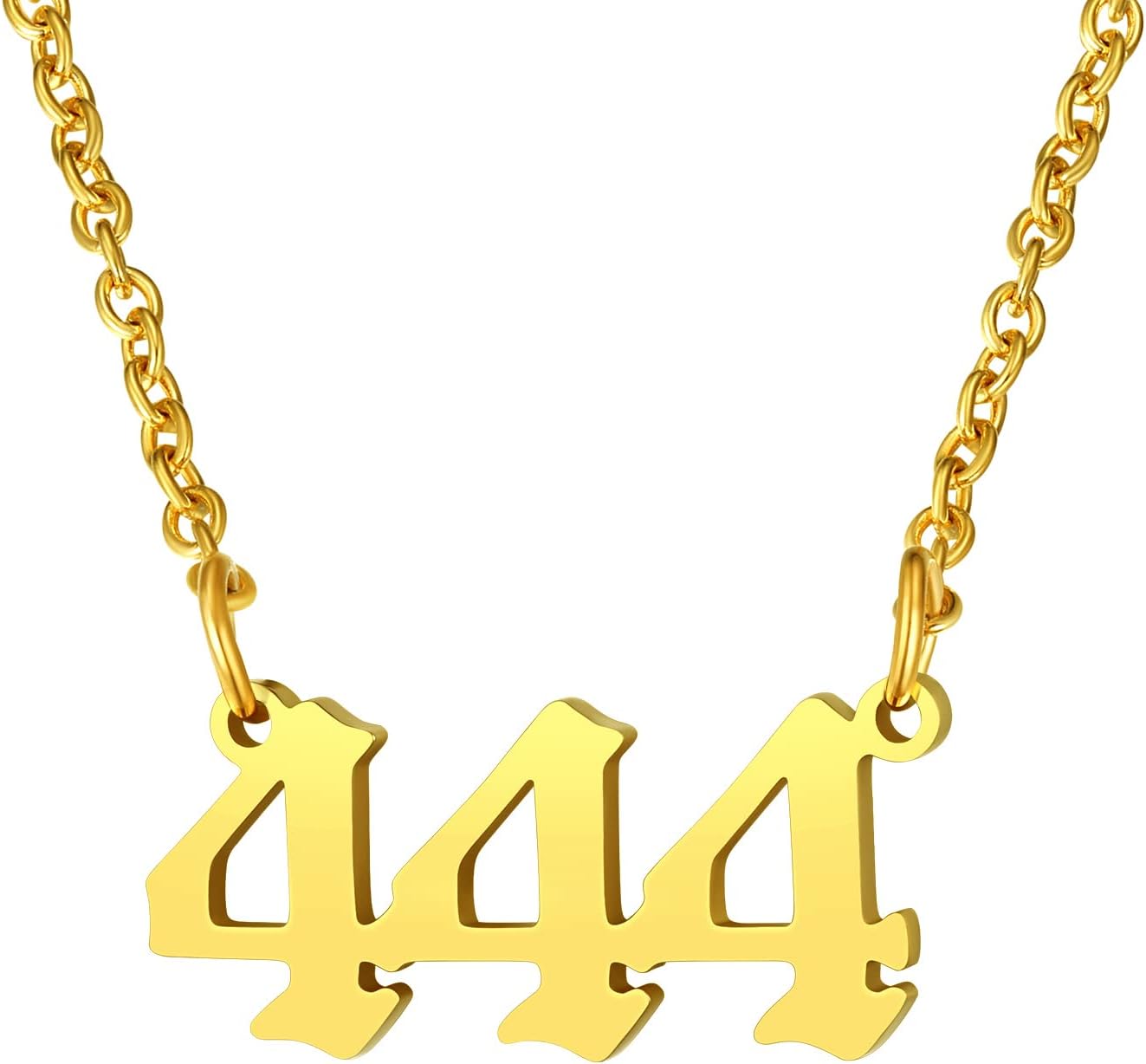 Dainty Angel Number 444 Necklace