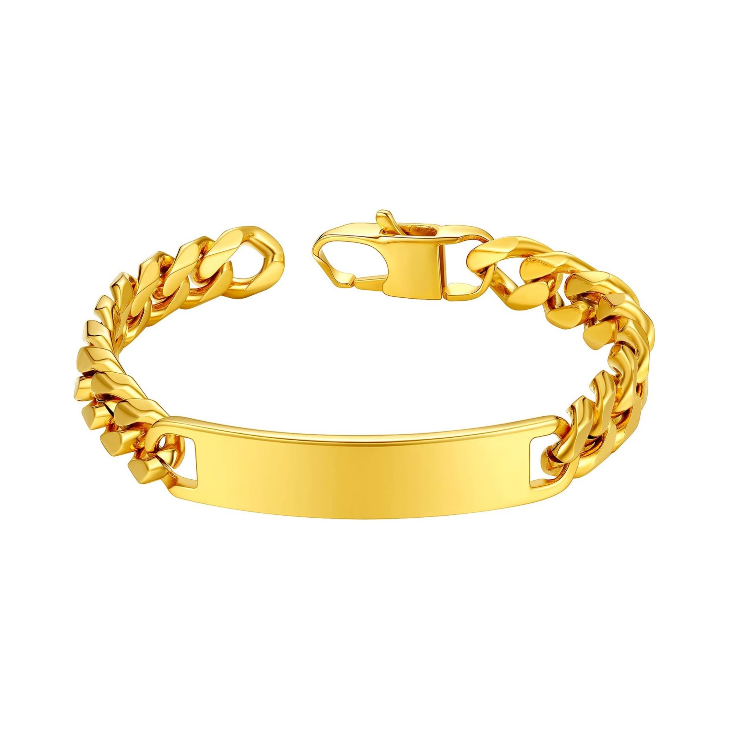 10mm Cuban Link Chain Name Bar ID Bracelets