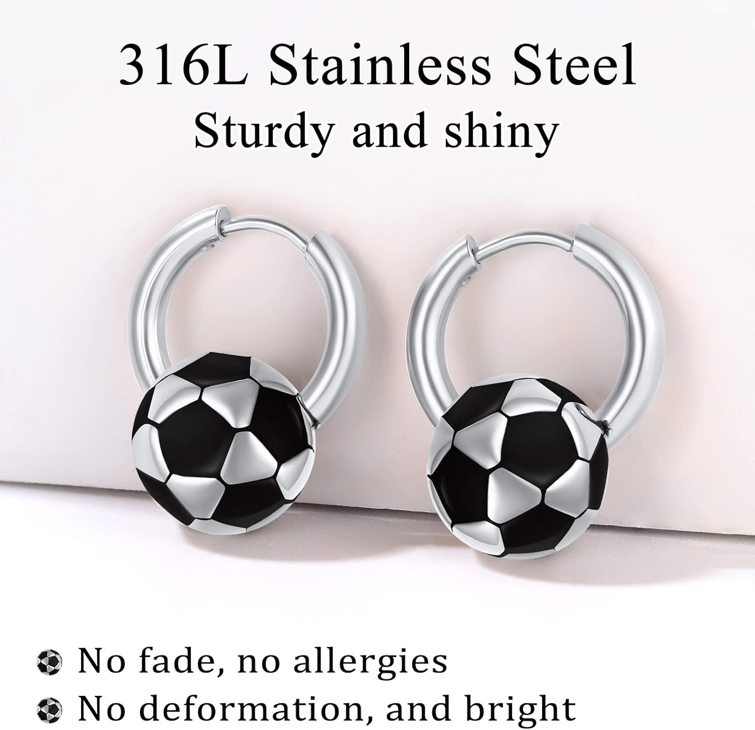 Soccer Huggy Hoop Earrings