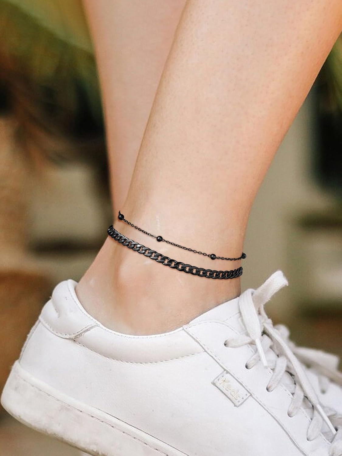 Stainless Steel bead chain Beach Adjustable Anklet