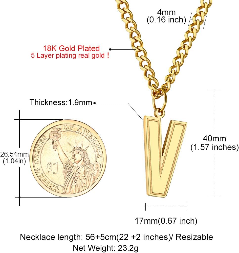 Initial V letter Necklace