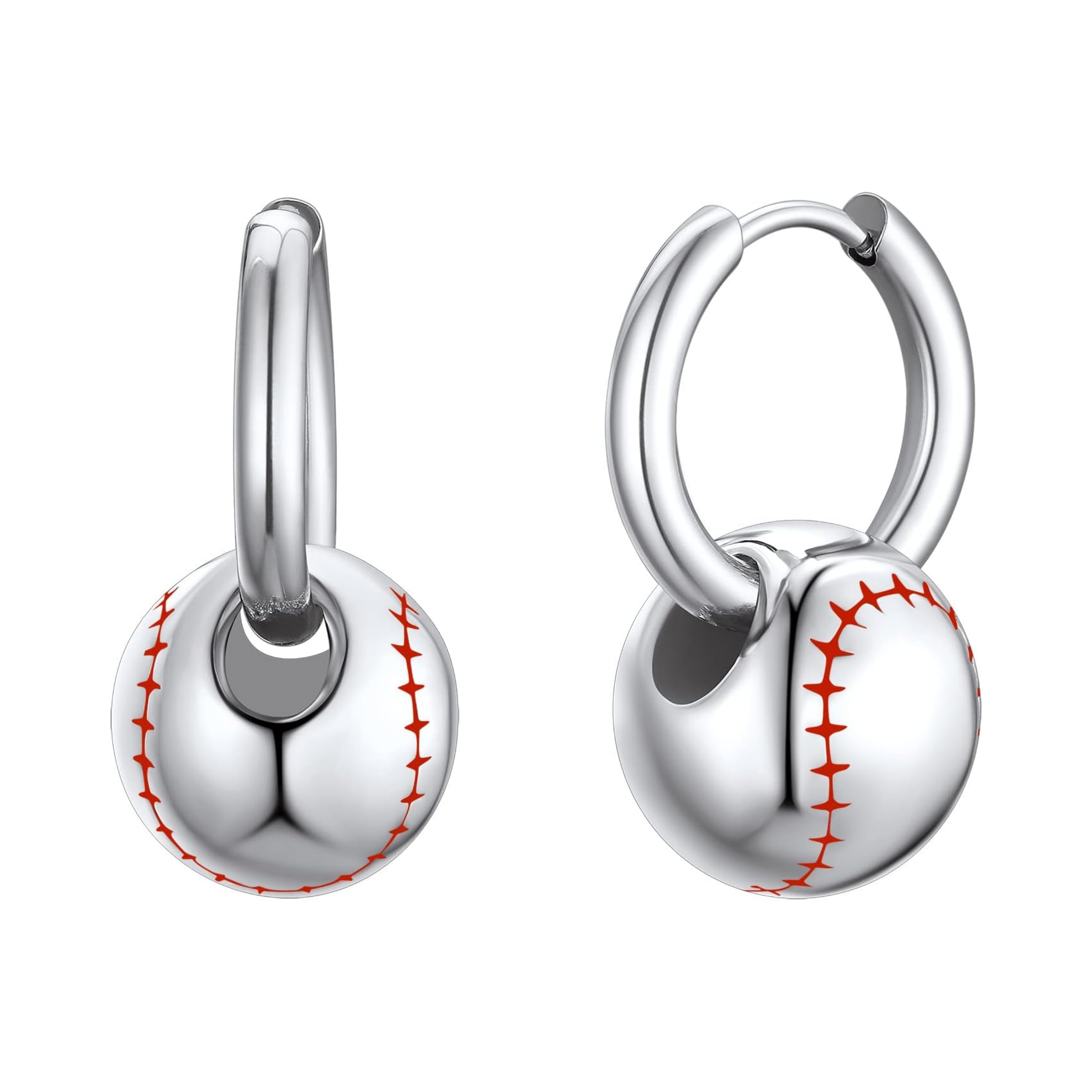 Baseball Huggie Hoops Earrings