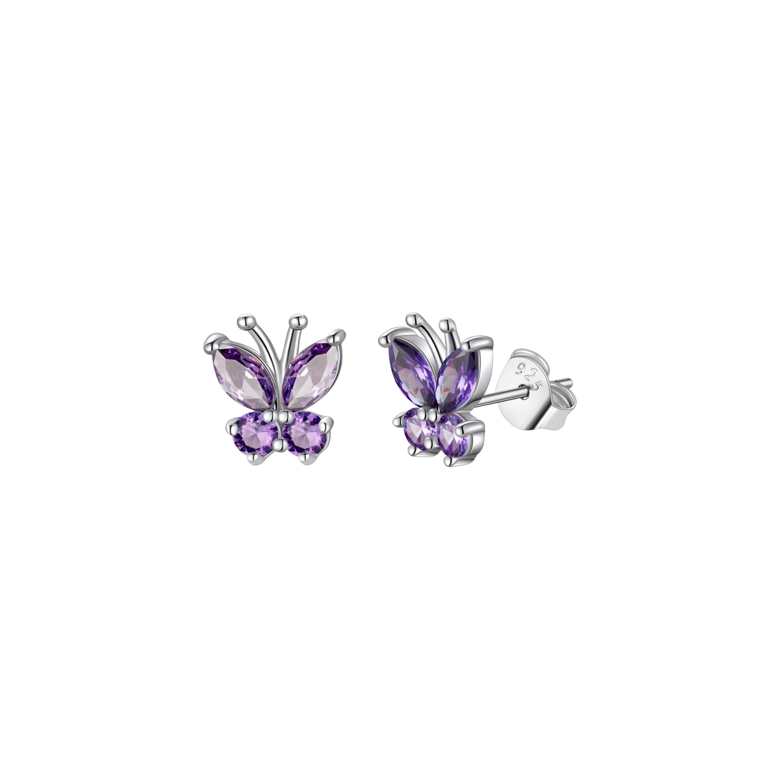 Birthstone Butterfly Stud Earrings