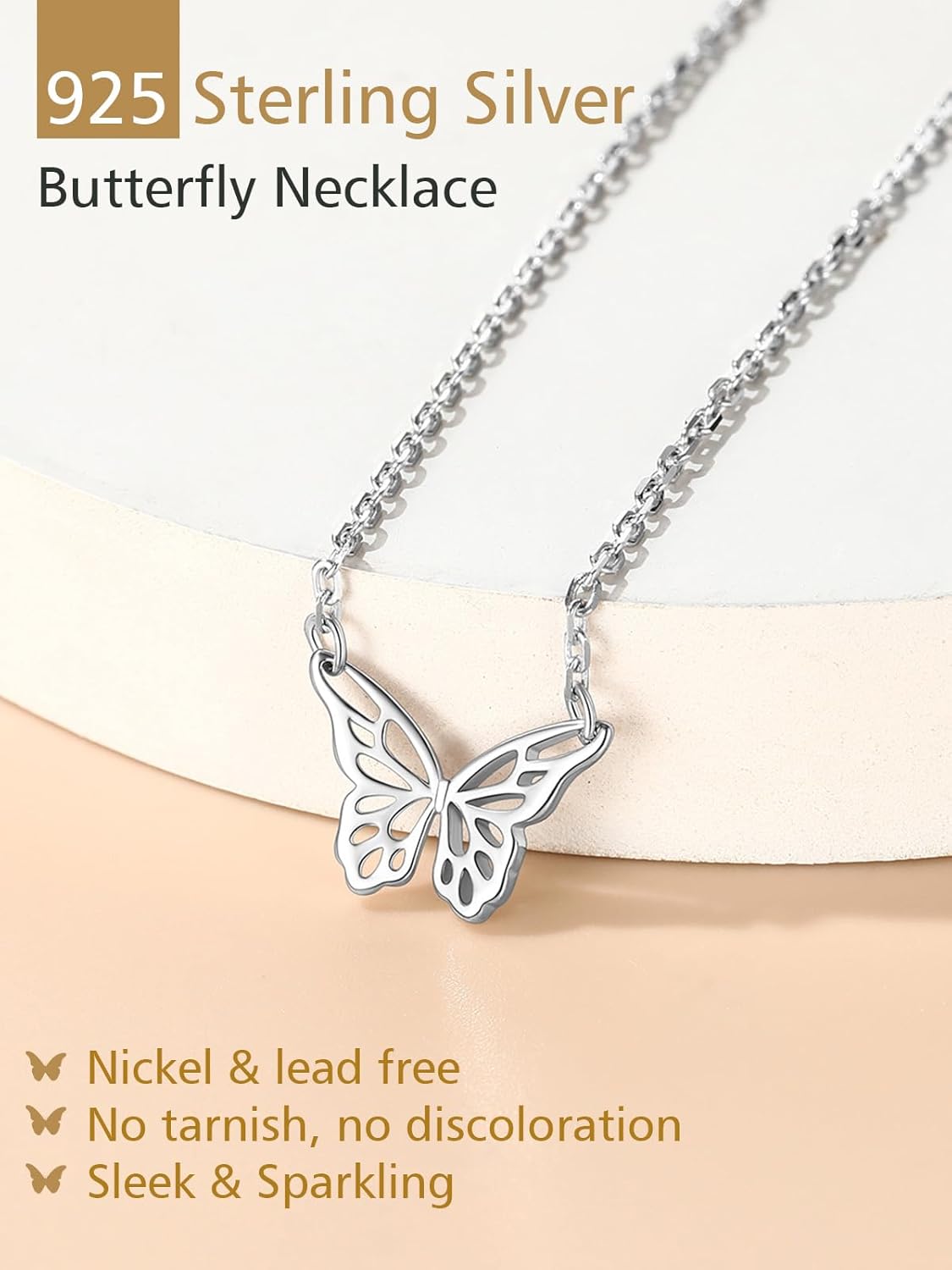 Dainty Stereoscopic Butterfly Necklaces