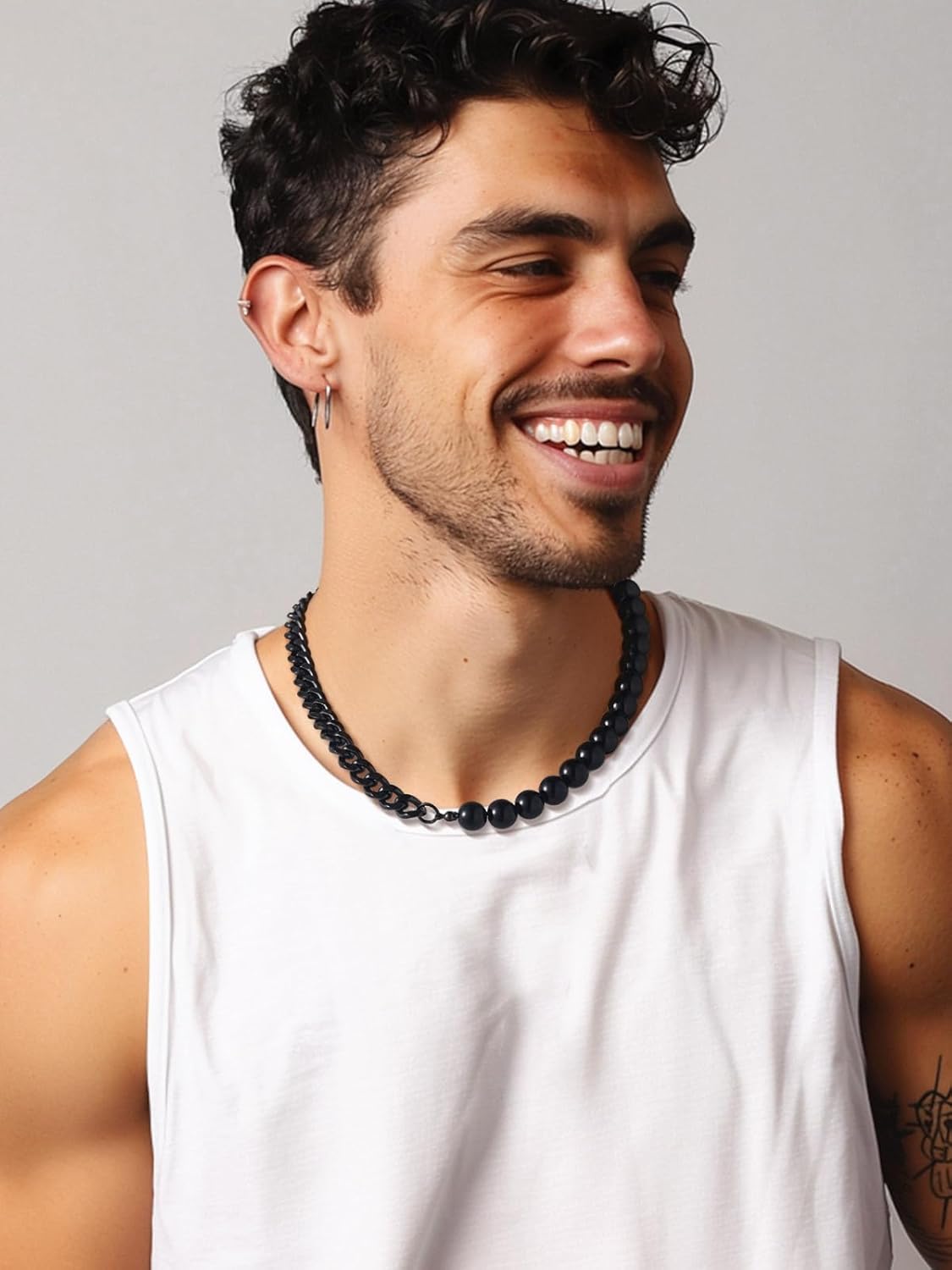 Trendy Punk Half Pearl Choker Necklace