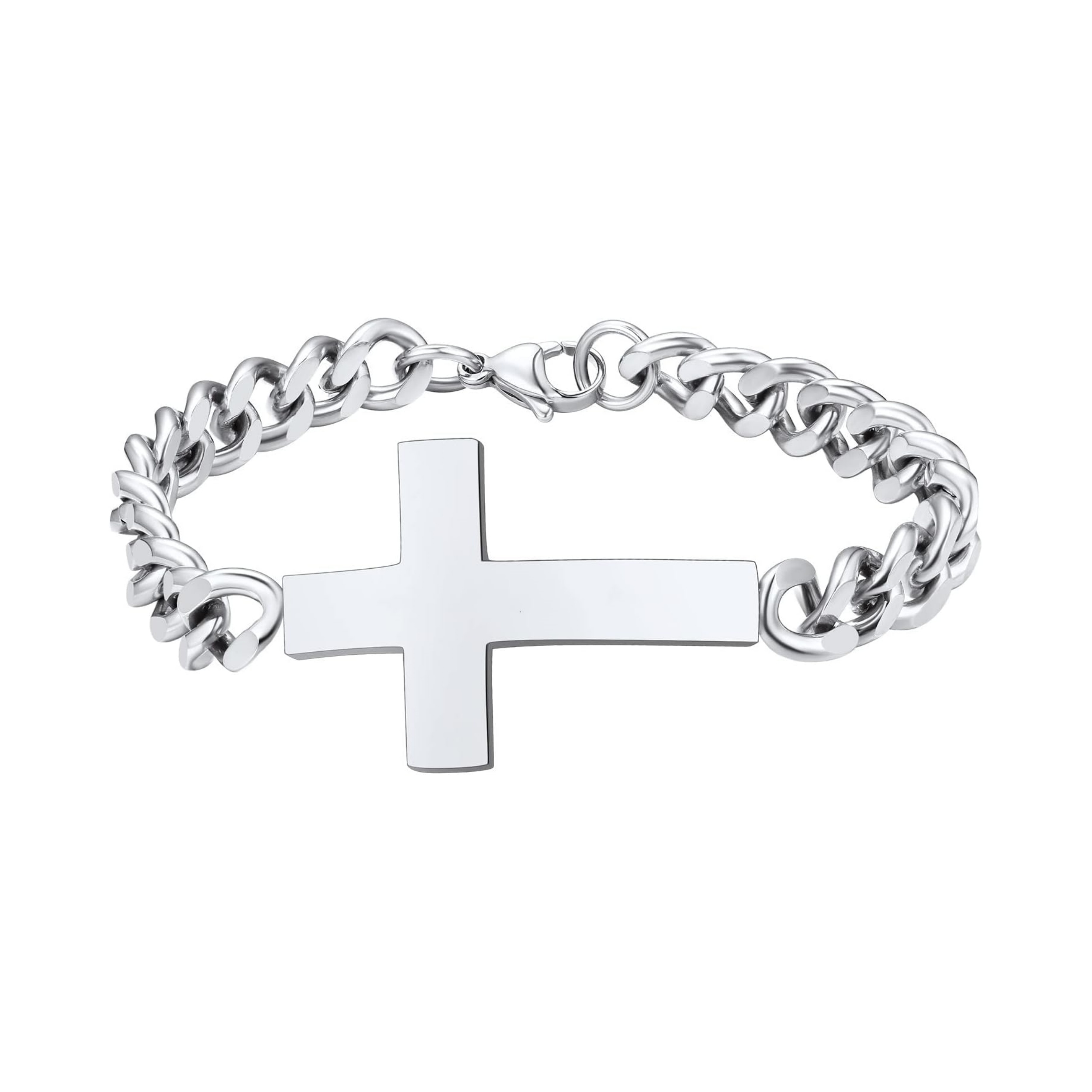 Chunky with Sideway Cross Charm Bracelets