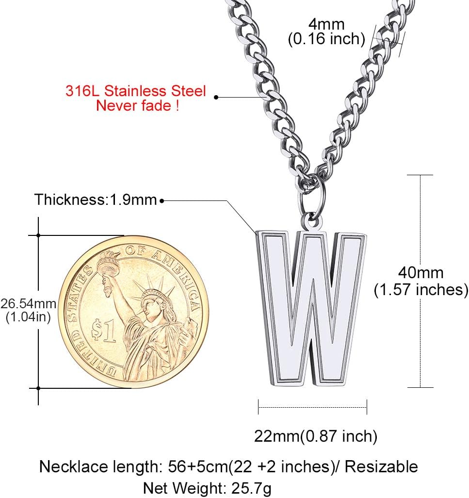 Initial W letter Necklace