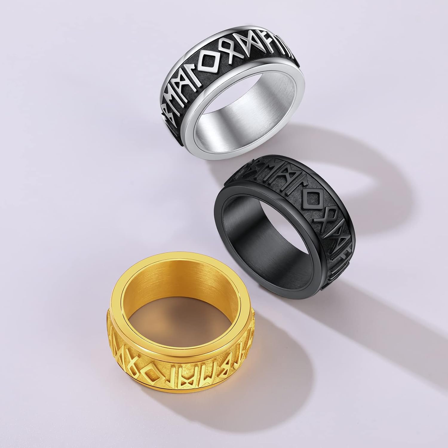 Viking Rune Spinner Anxiety Stress Relief Rings