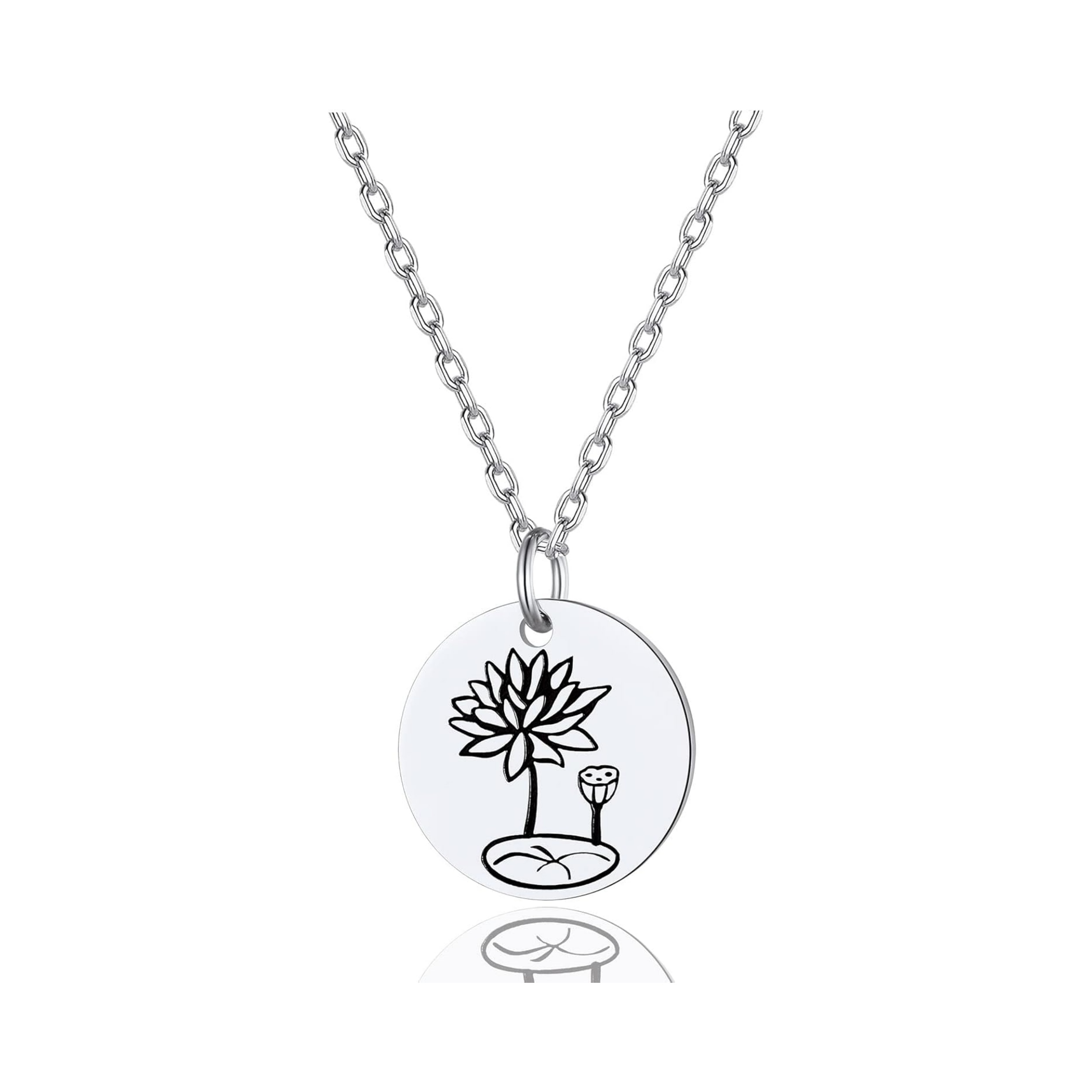 Birth Flower Disc Necklaces