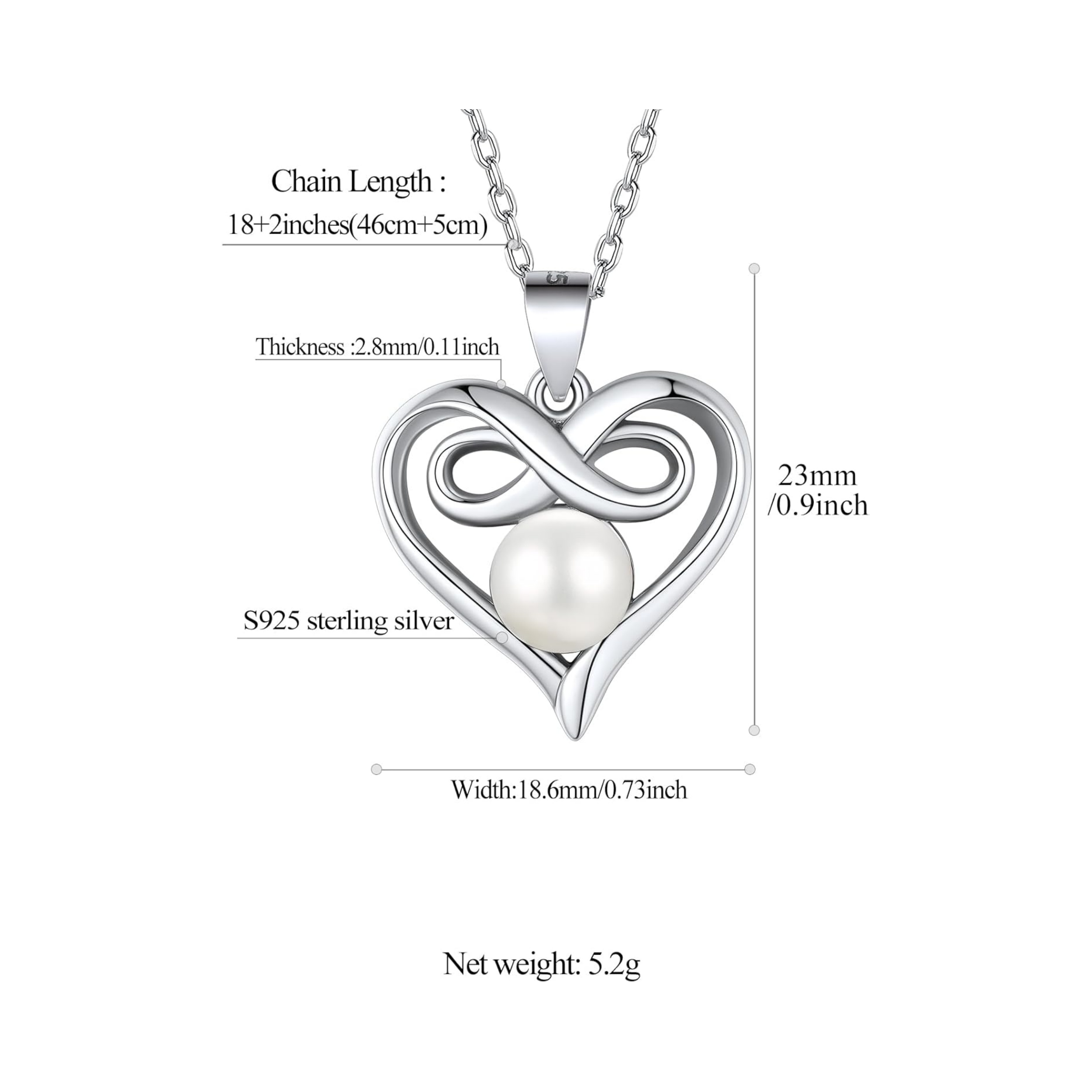 Sterling Silver Freshwater Pearl Necklaces Details: Dimensions, Hypoallergenic, Lobster-Claw-Clasps