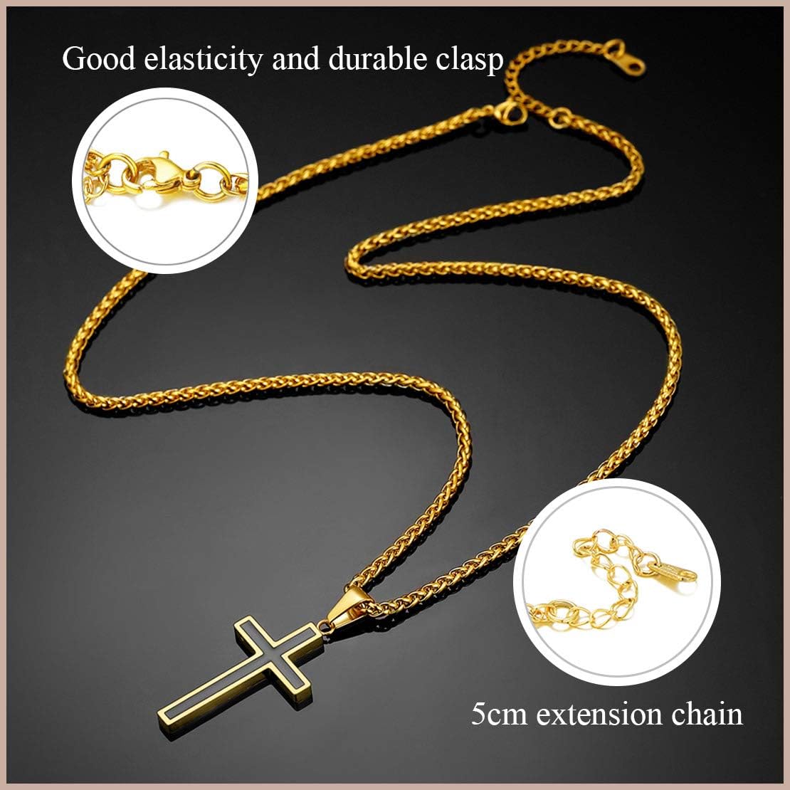 Cross Chain Christian Jewelry Enamel Christening Crucifix Pendant Necklaces