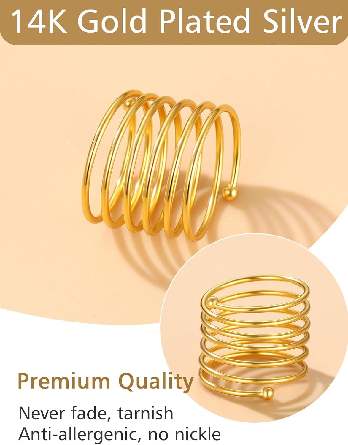 Vintage Intertwined Cross Long Wire Full Finger Rings 