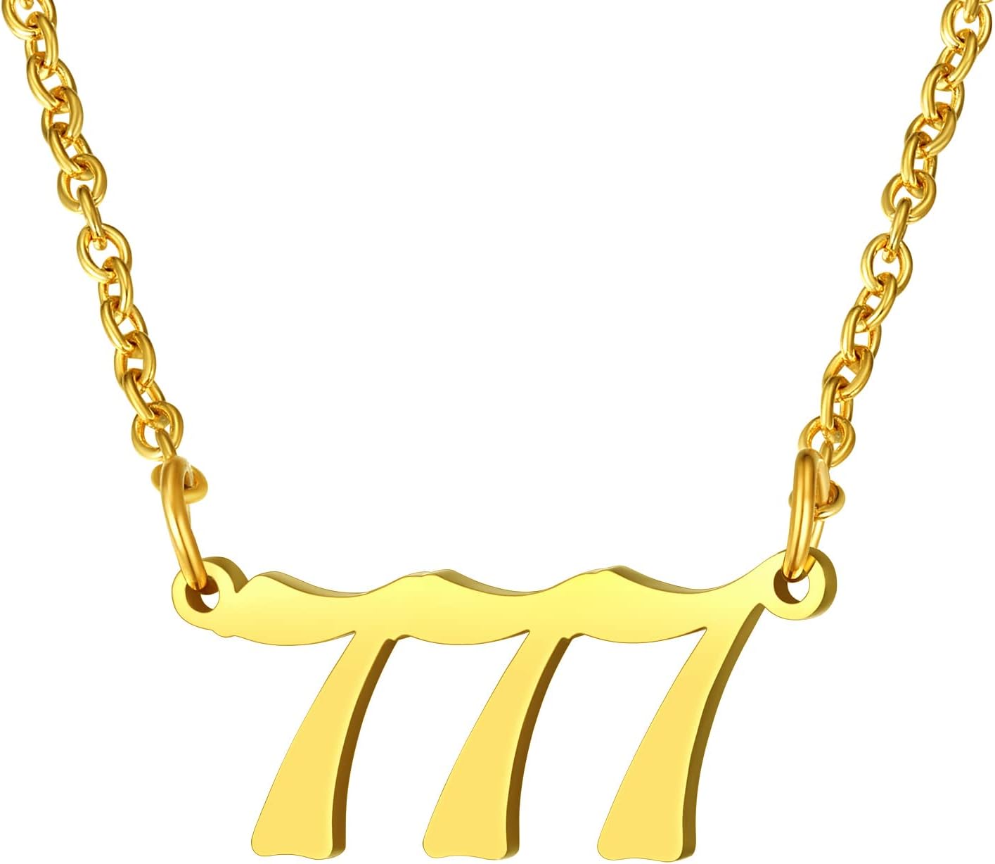 Dainty Angel Number 777 Necklace