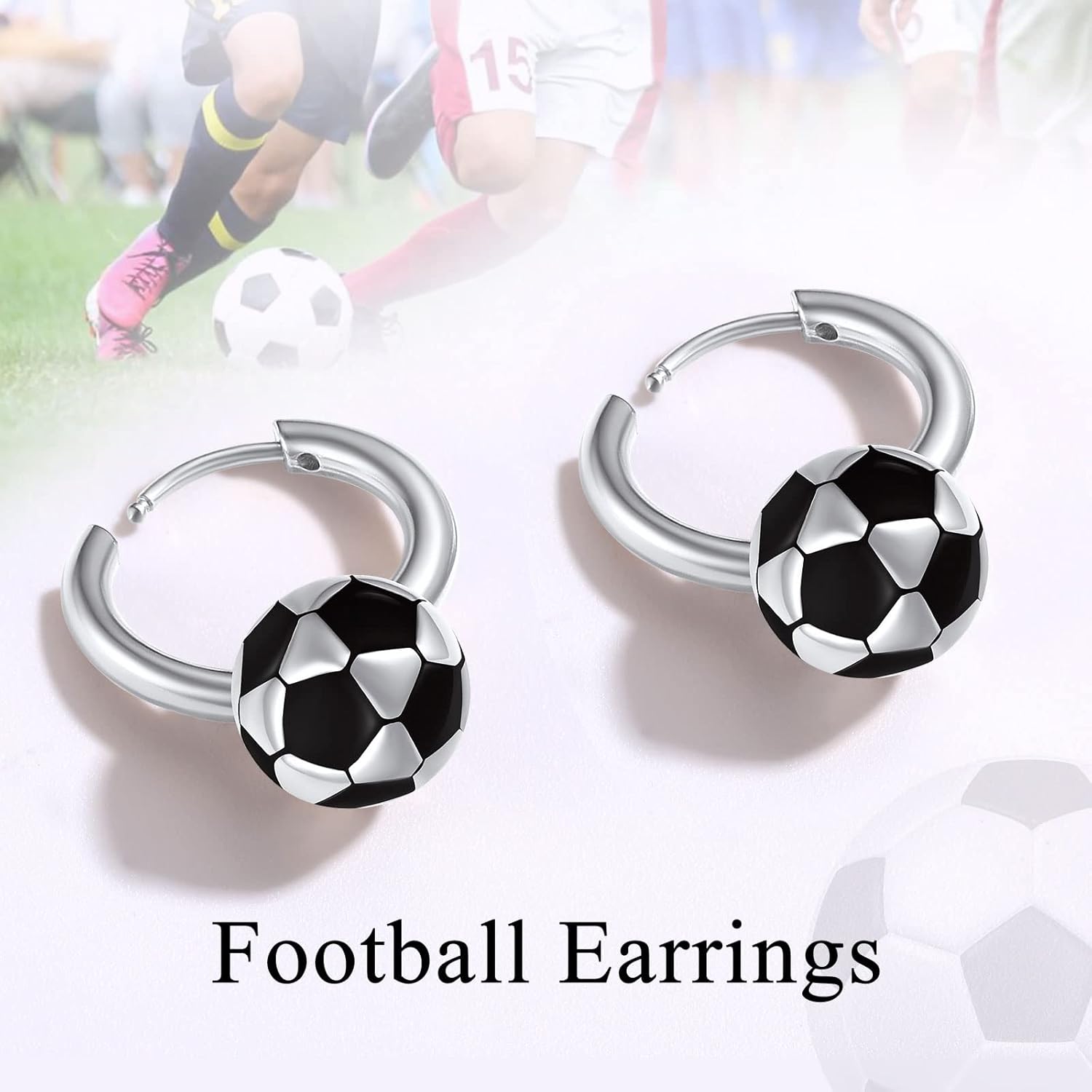 Soccer Huggy Hoop Earrings