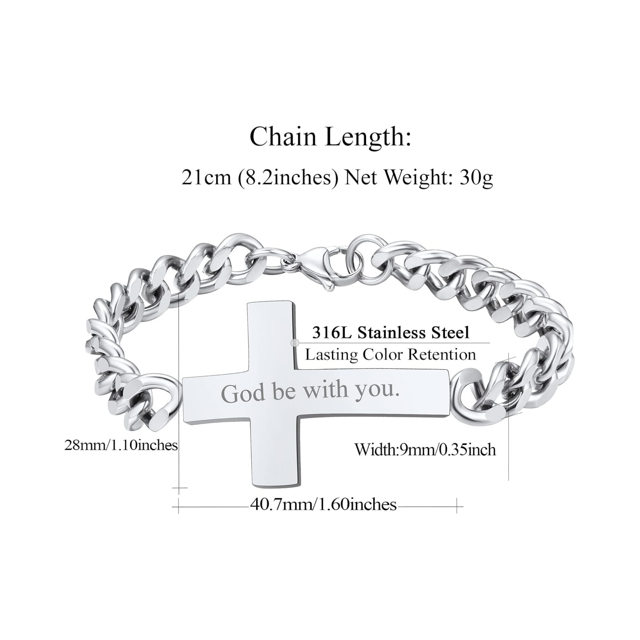 Chunky with Sideway Cross Charm Bracelets