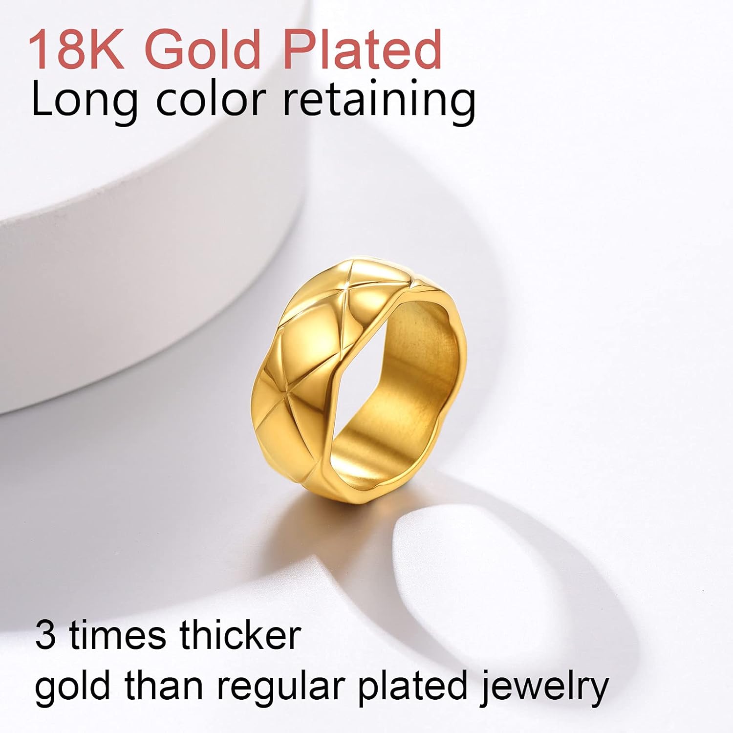 Width 9mm Criss Crossover Patterned Knuckle Band Rings