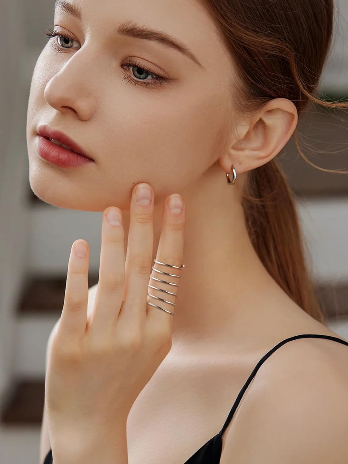 Vintage Intertwined Cross Long Wire Full Finger Rings 