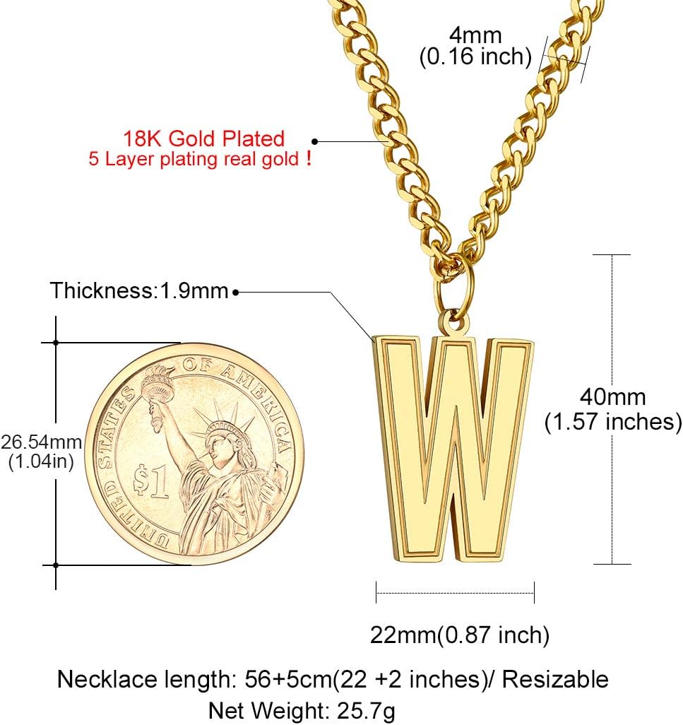 Initial W letter Necklace