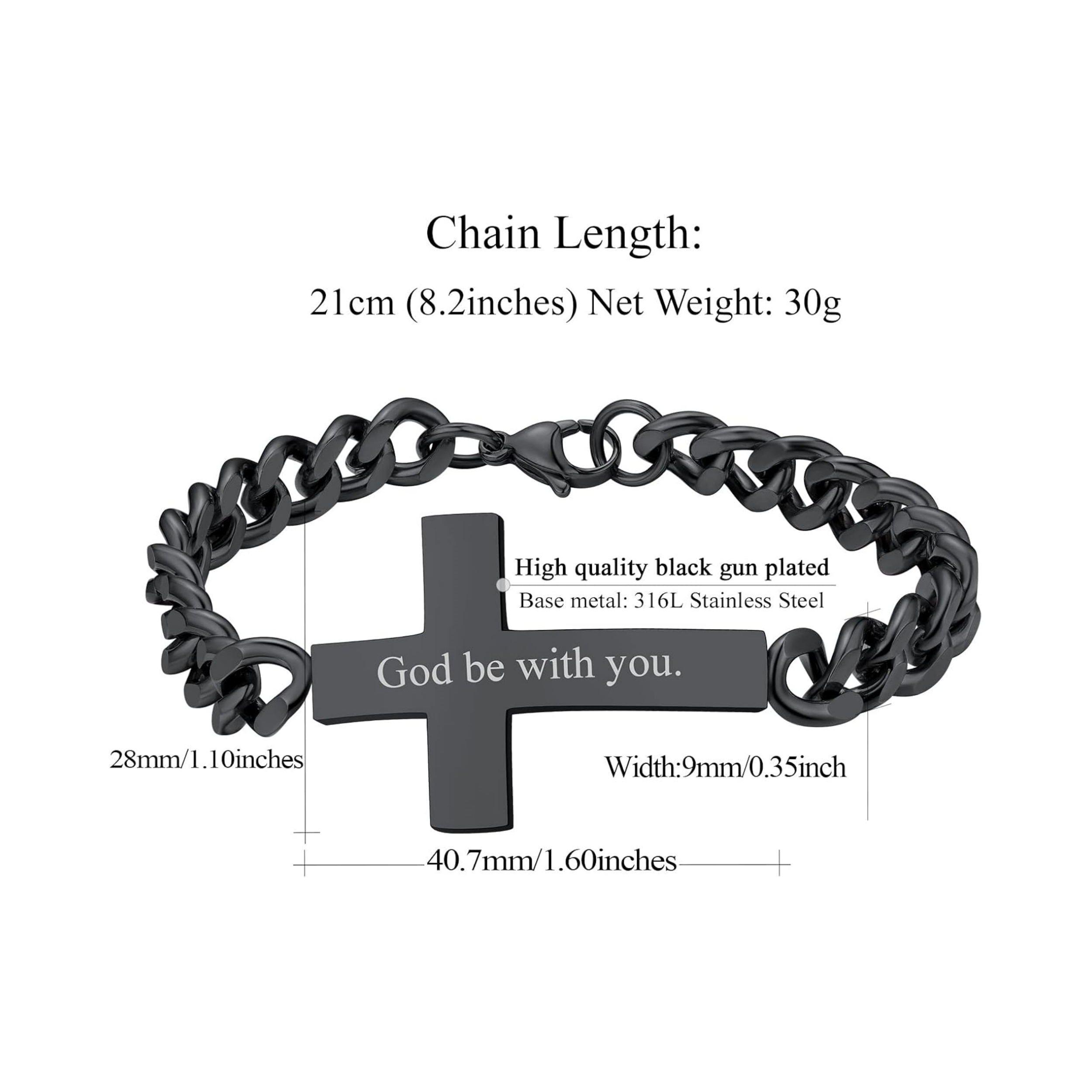 Chunky with Sideway Cross Charm Bracelets