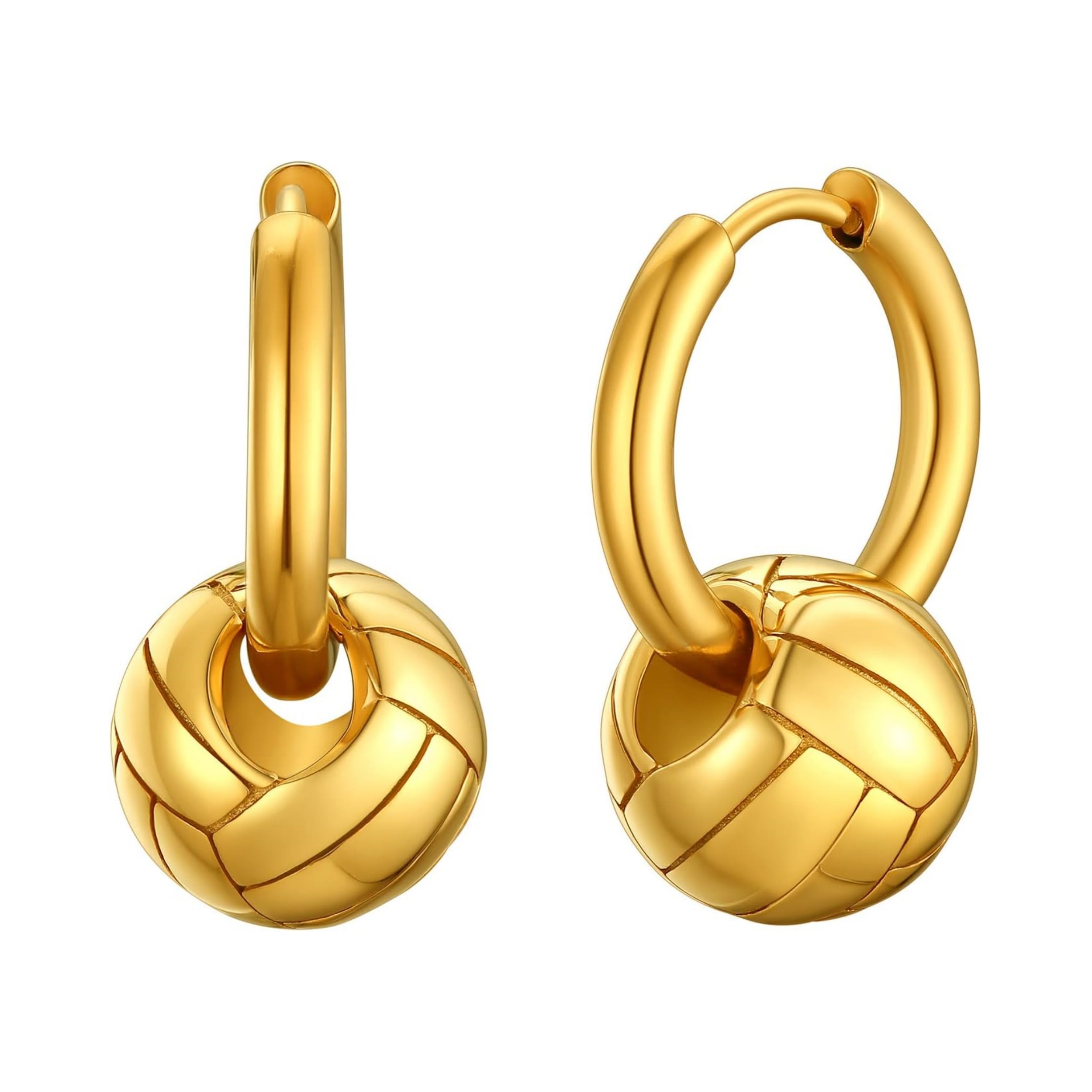 Volleyball Huggie Hoop Earrings