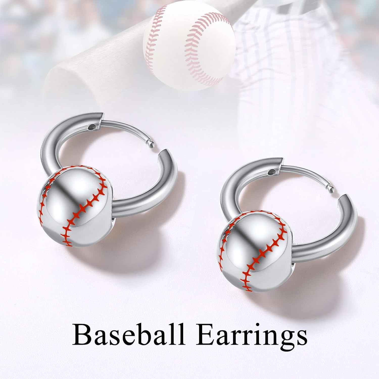 Baseball Huggie Hoops Earrings