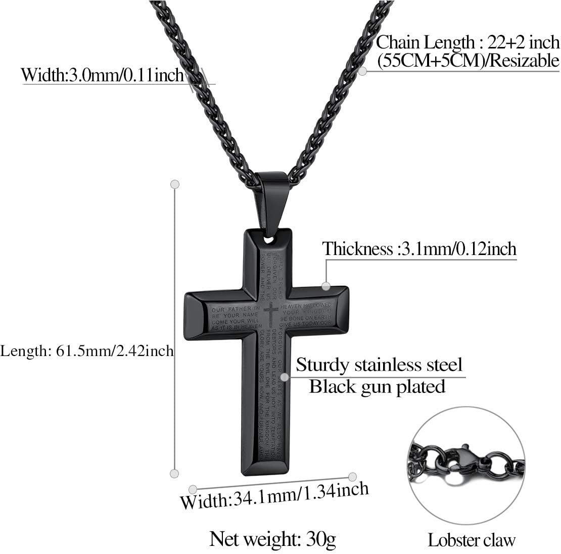 Cross Chain Christian Jewelry Enamel Christening Crucifix Pendant Necklaces