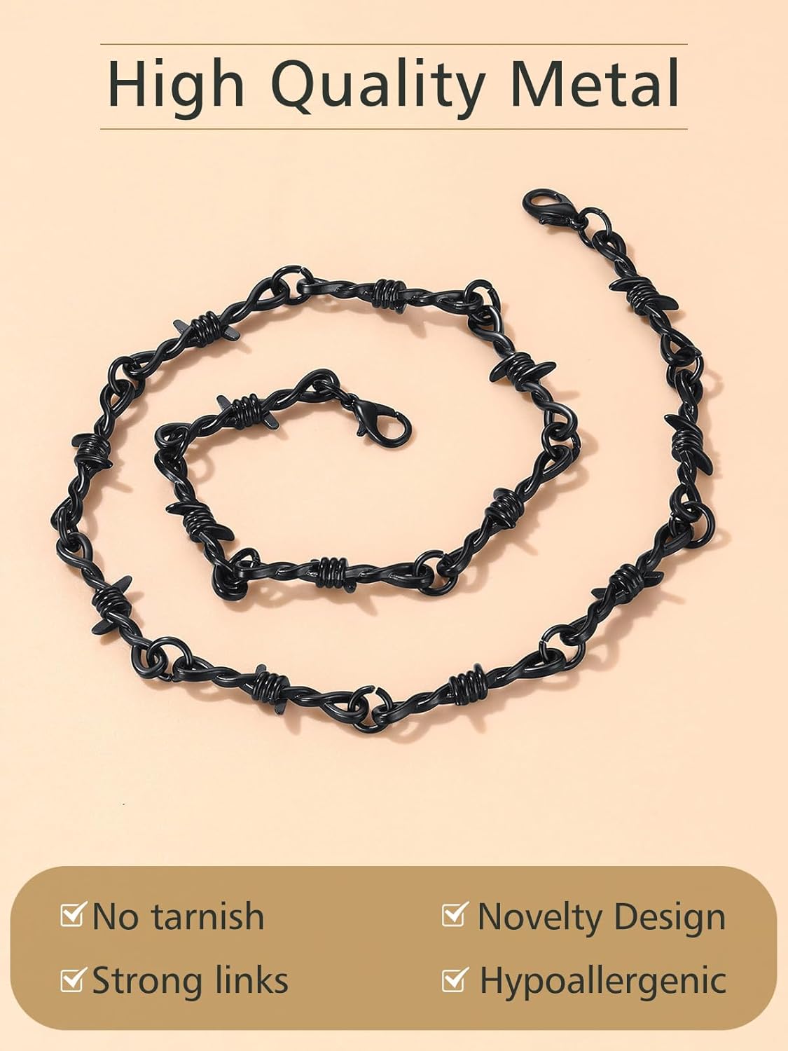 Stainless Steel Brambles Link Necklace