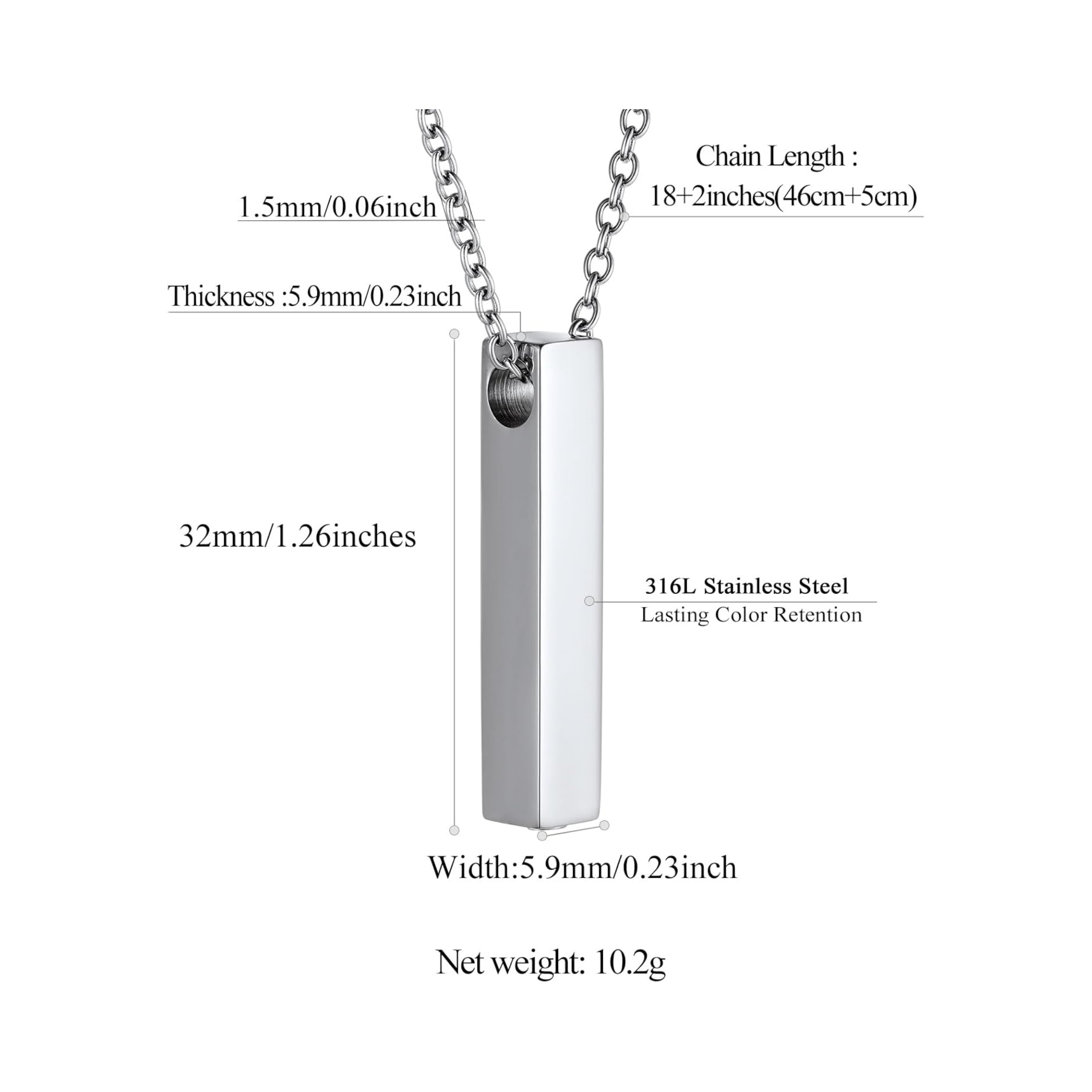 Ashes Vertical Bar Necklaces