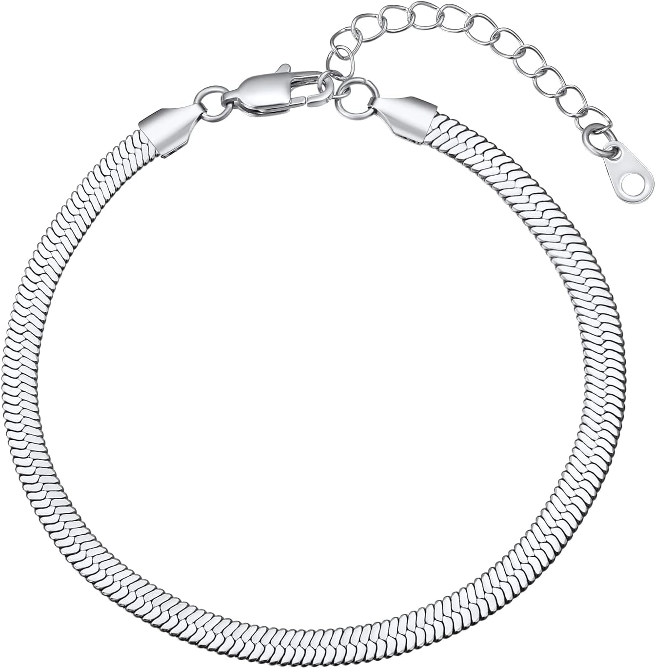 Elegant Herringbone Snake Chain Anklets