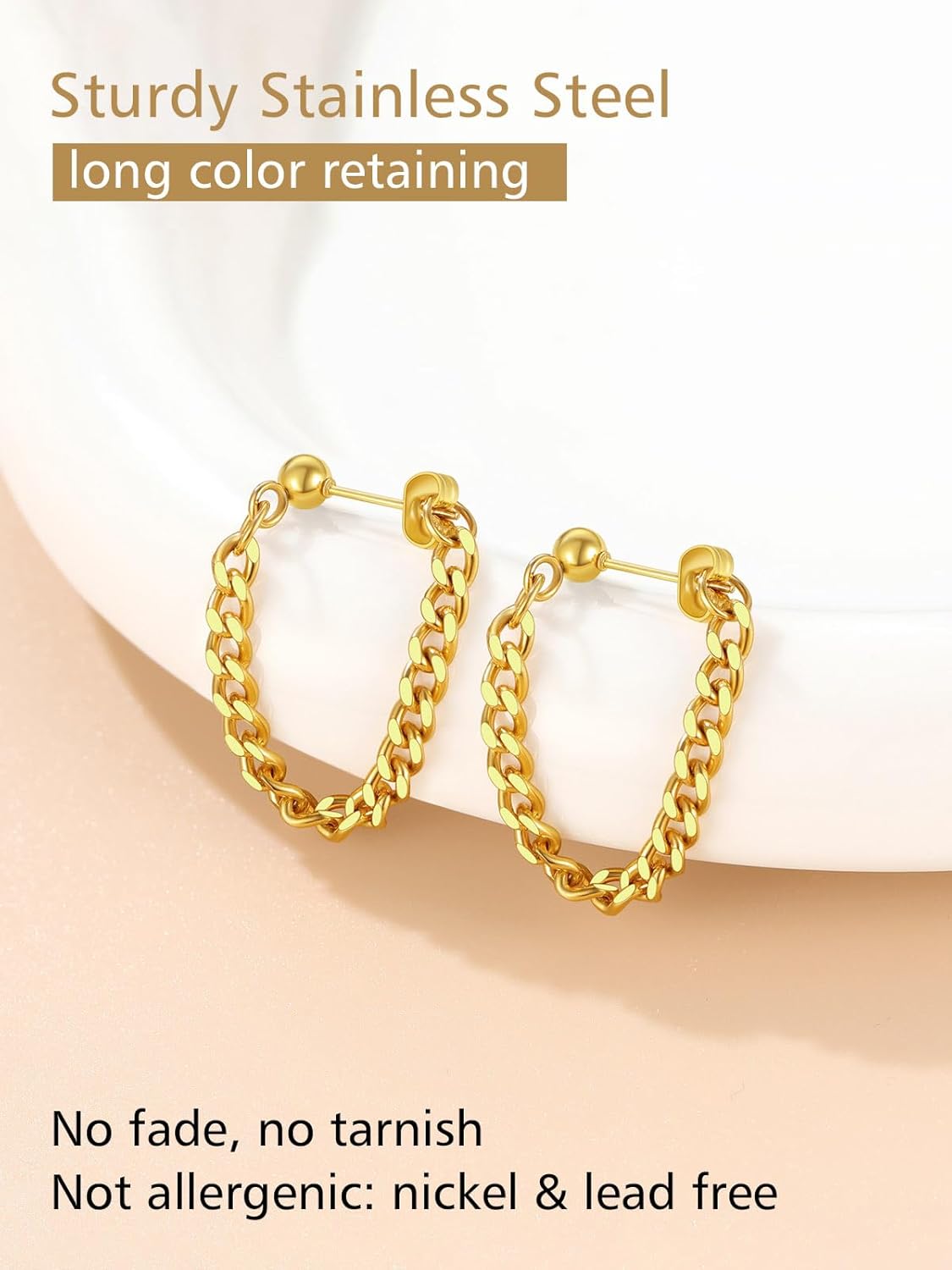 Chain Link Tassel Dangle Earrings