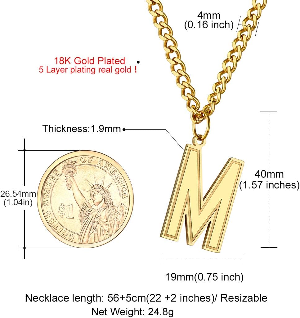 Initial M letter Necklace
