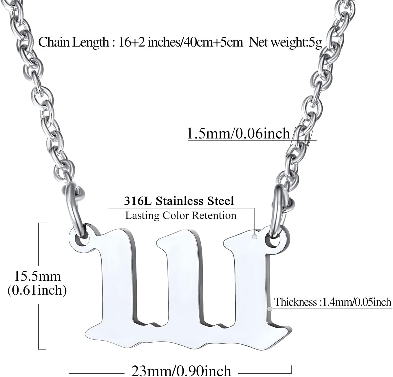 Dainty Angel Number 111 Necklace