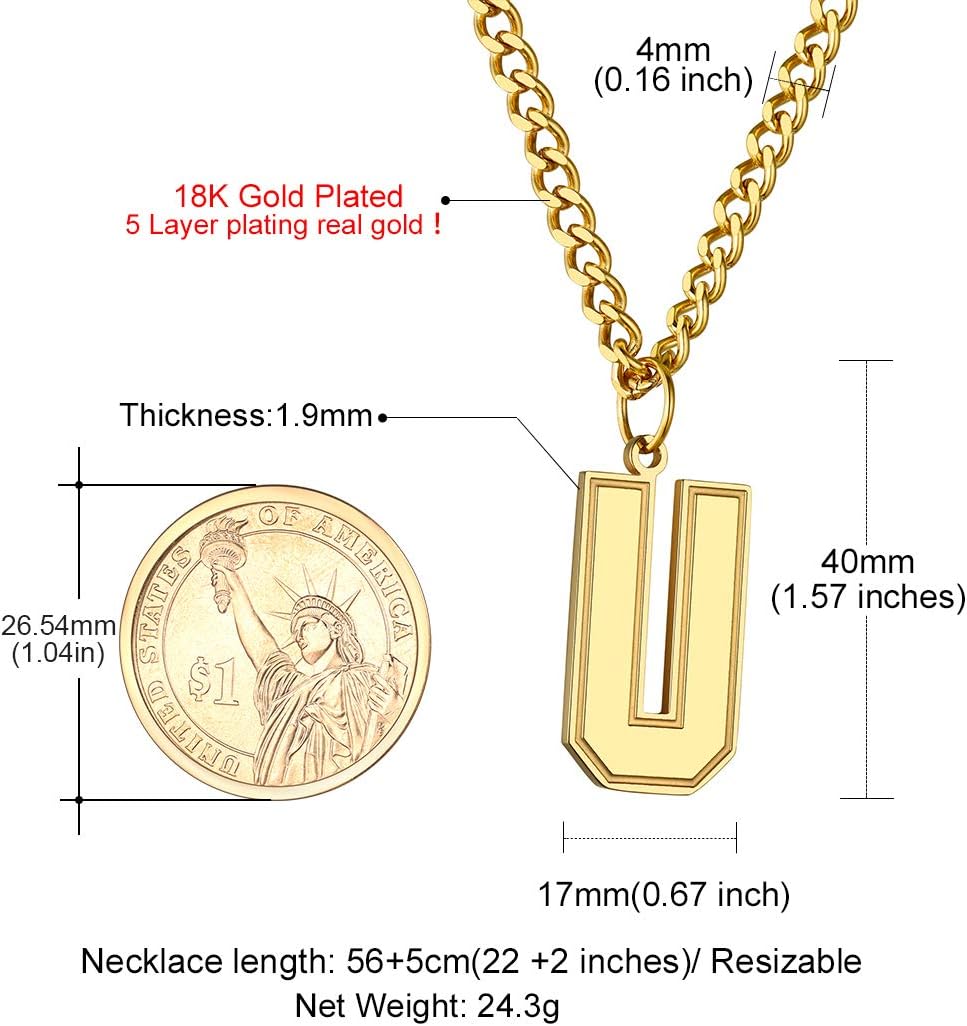 Initial U letter Necklace