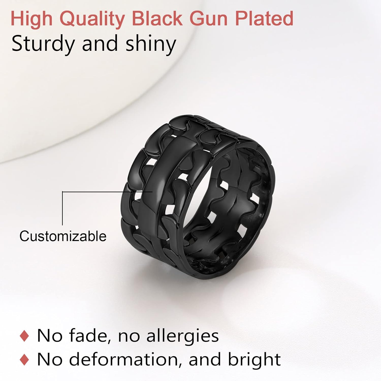 11.5 mm Cuban Thin Link Style Promise Rings