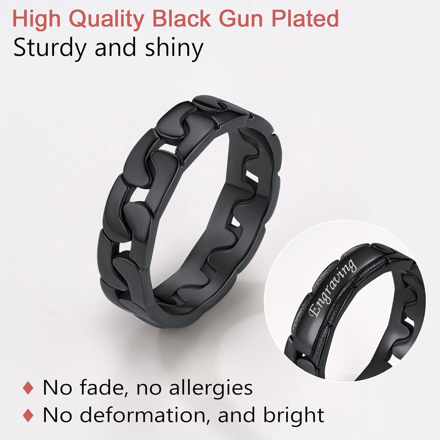 Cuban Thin Link Style Promise Rings