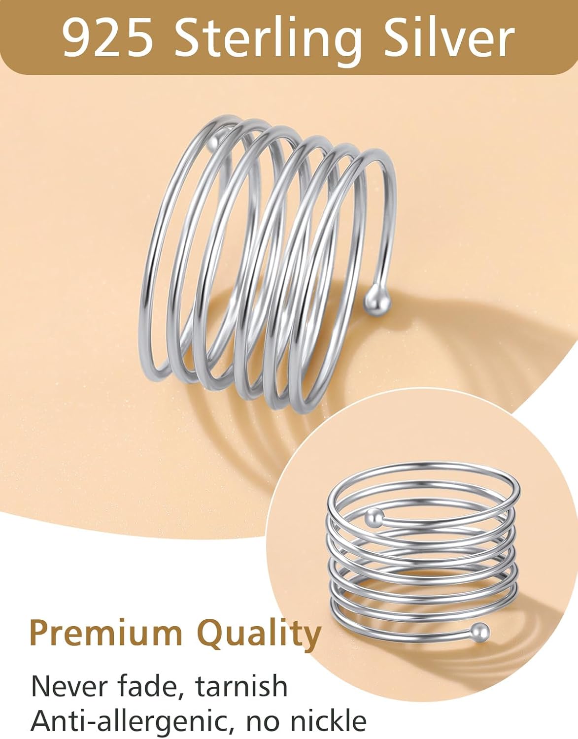 Vintage Intertwined Cross Long Wire Full Finger Rings 